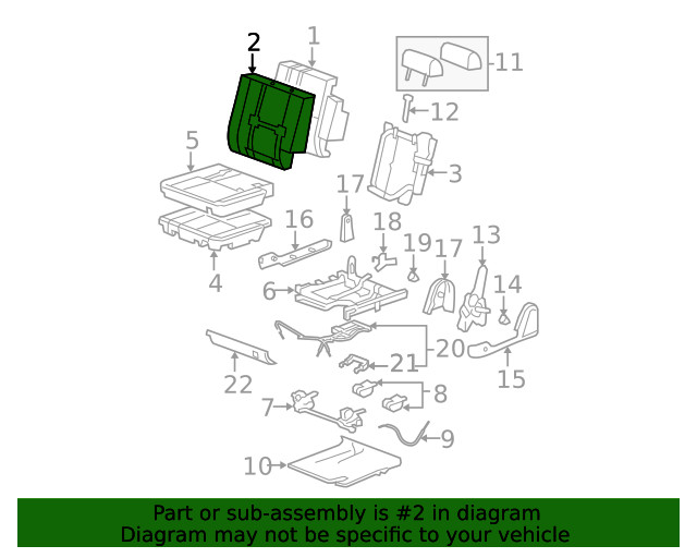 Genuine GM Seat Back Cover 20963298