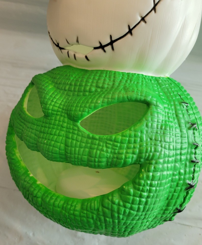 Nightmare Before Christmas Light Up Blow Mold Oogie Jack Pumpkin Stack Halloween