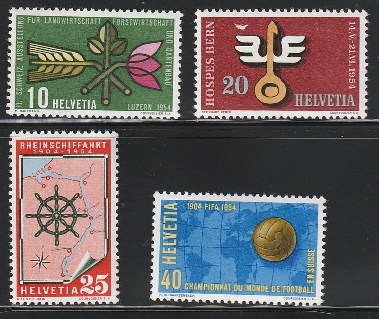 Switzerland   1954   Sc # 347-50   MNH   OG