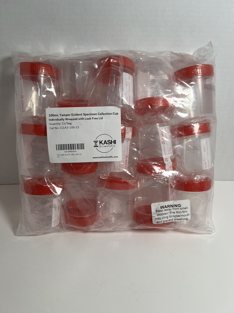 New-KASHI 100mL Tamper Evident Specimen Collection Cup.