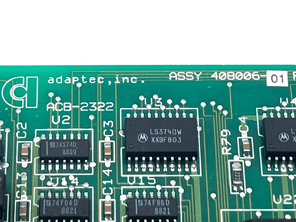 ACB-2322 ADAPTEC 16BIT Vintage Computer Hard Drive Controller ASSY 408006-01