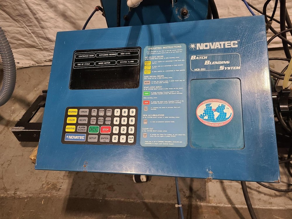 Novatec Complete Plastic Resin Batch Blending System NGBBS-2 Dual VL-3 Loaders