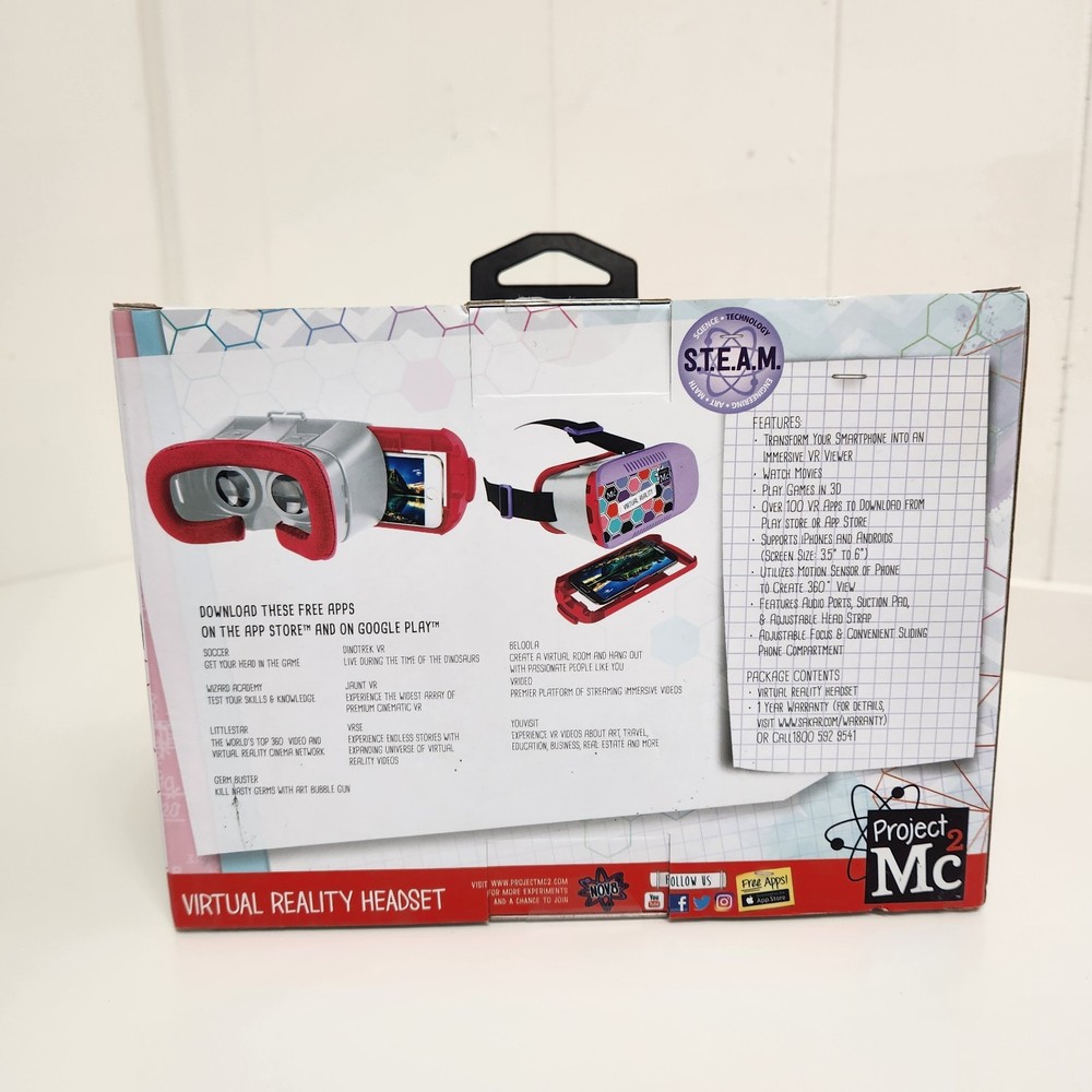 Project Mc2 VIRTUAL REALITY HEADSET 3D Smartphone Compatible NEW