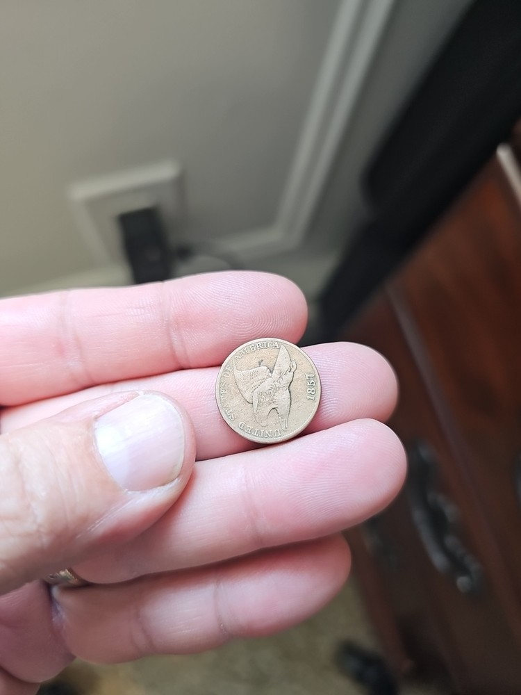 1857 Flying Eagle Cent - Rich Front & Back, F+ Details