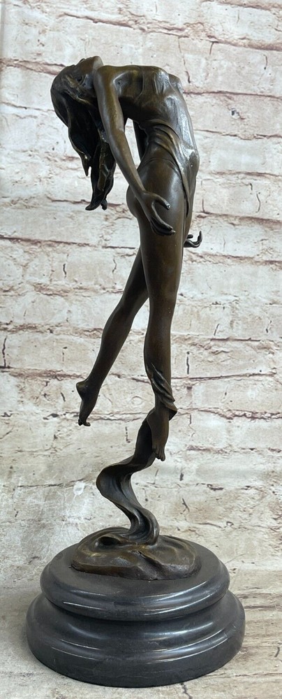 100% Solid Bronze Leap Dancer Sculpture Figurine Lost Wax Method Artwork Decor