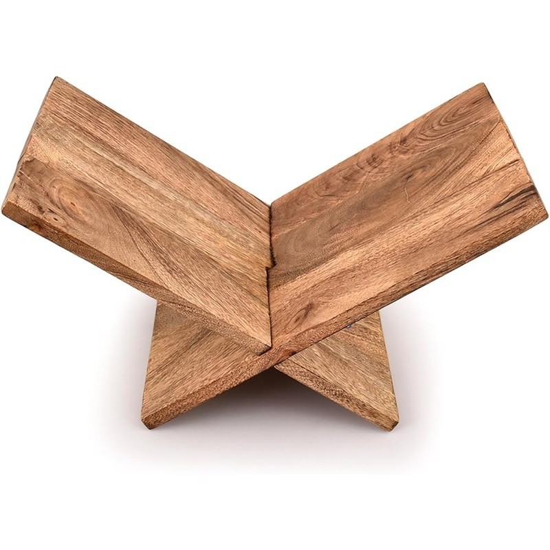 Handmade Mango Wood Decorative Book Holder Stand Kitchen Study Office Display US