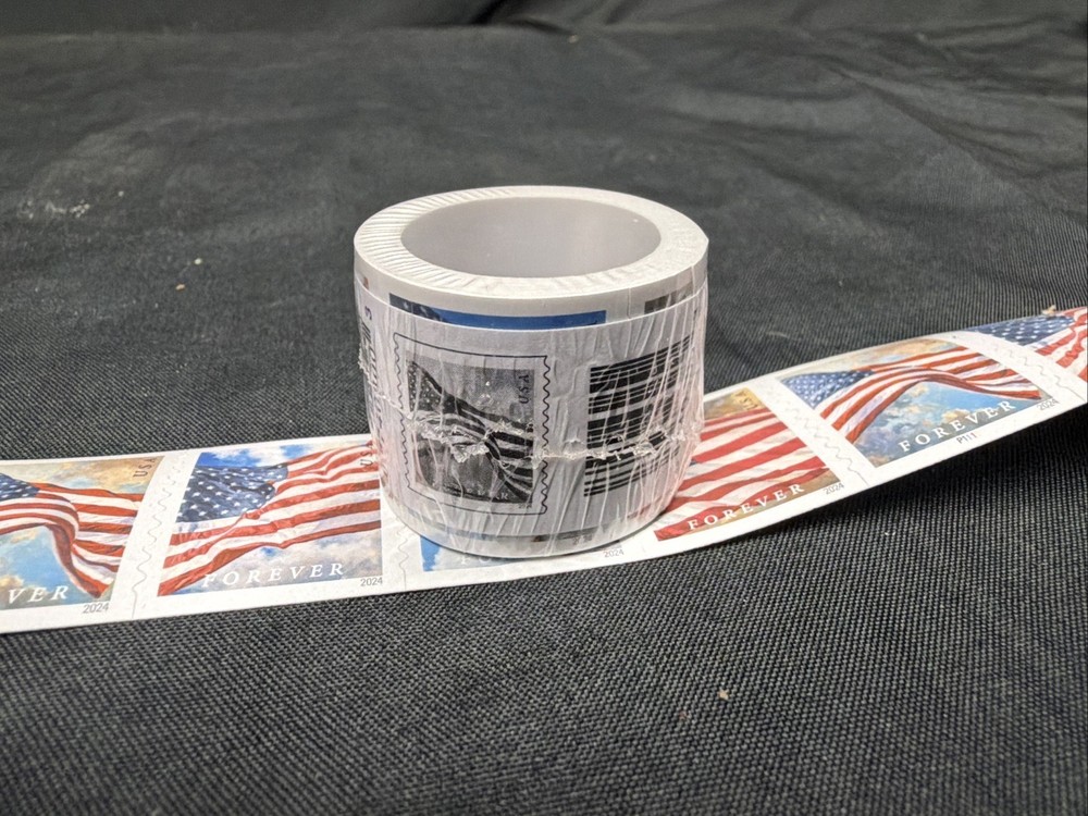One-Hundred (100) Count Rolls U.S Flags 2024