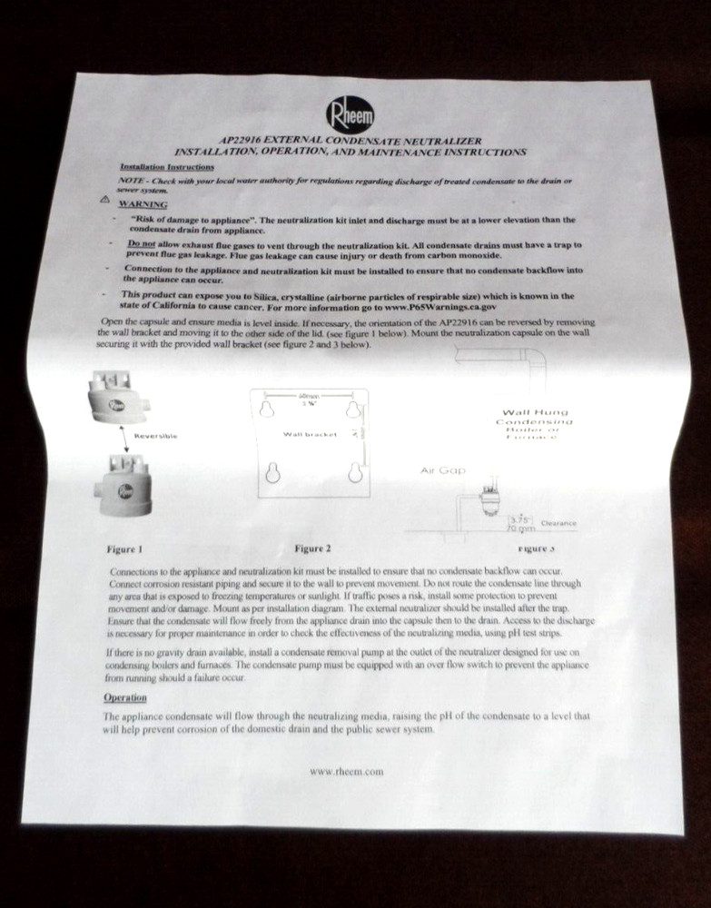 Rheem AP22916 External Condensate Neutralizer RTG20329AR
