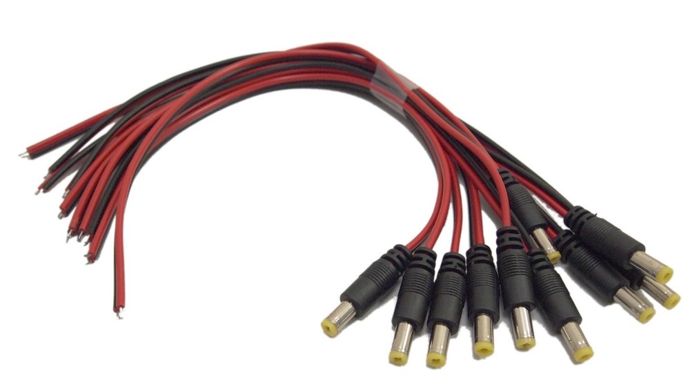 100 pcs DC Male end Power Jack Cable Pigtail for CCTV Security Camera system