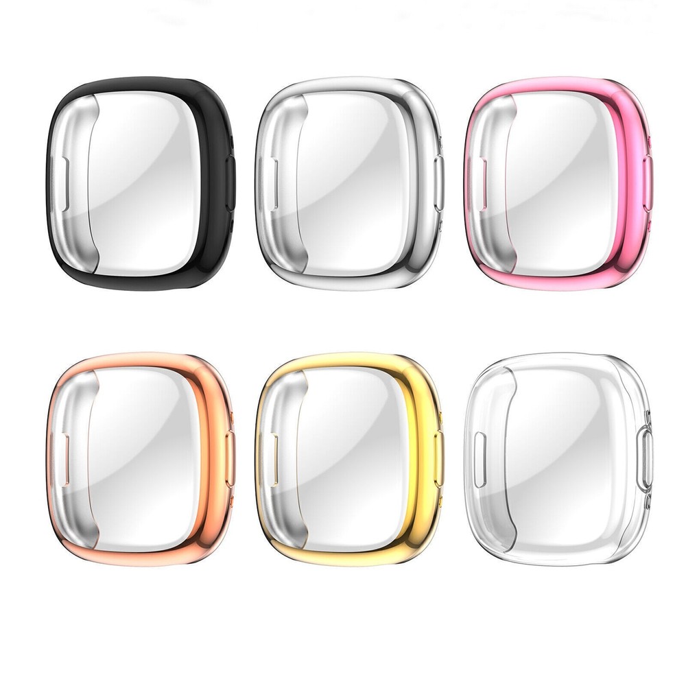 Protective Case Bumper Shell TPU Plating Frame Cover for Fitbit Versa 4 Watch