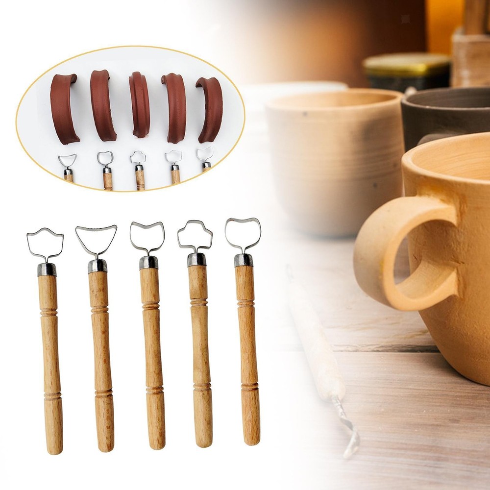 5 Pieces Pottery Cup Handle Shape Tool Pottery Cup Handle Tool DIY Ceramic Water