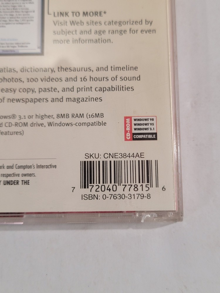 Smart Saver Comptons Interactive Encyclopedia CD-ROM - American Online Vintage