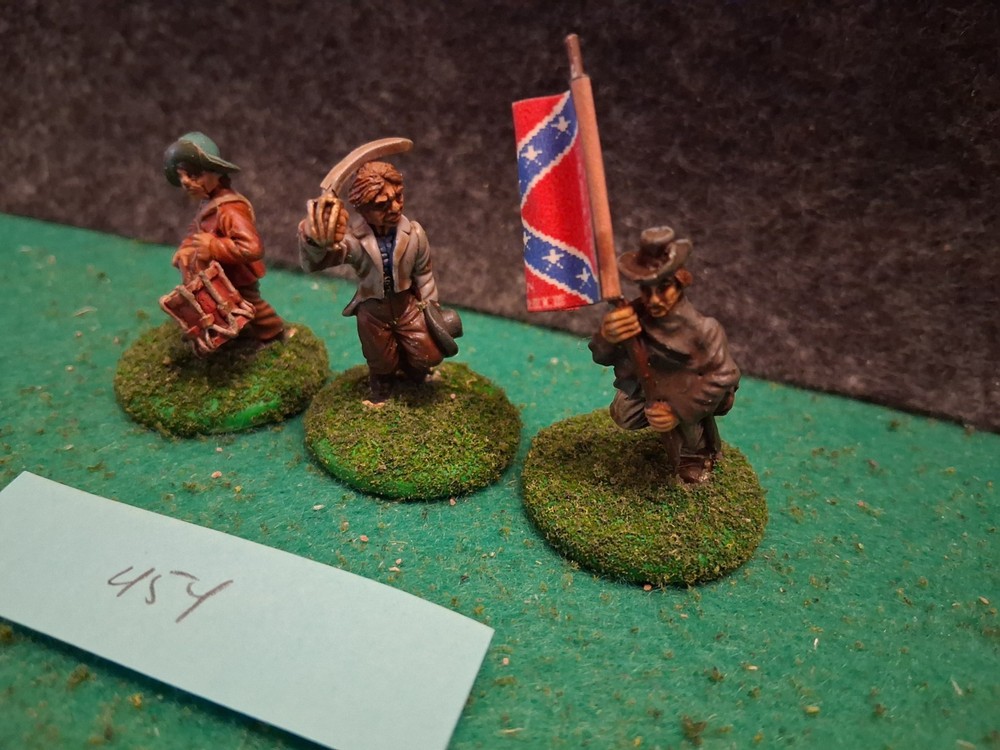 Confederate command group 25mm ACW (PAINTED - Lot 454)