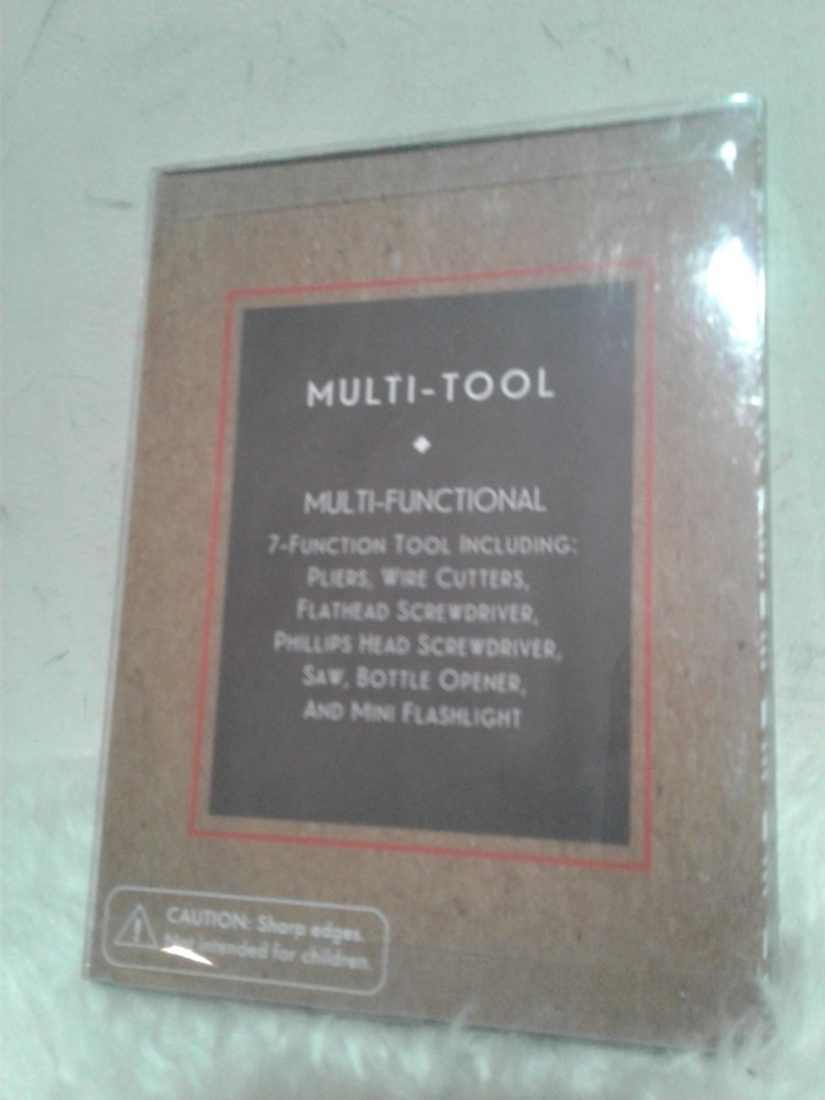 Multi functional tool: pliers, wire cutters, screwdrivers, bottle opener, light