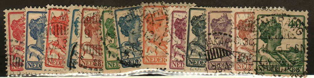 Netherlands Indies #117-24, 126-30 used