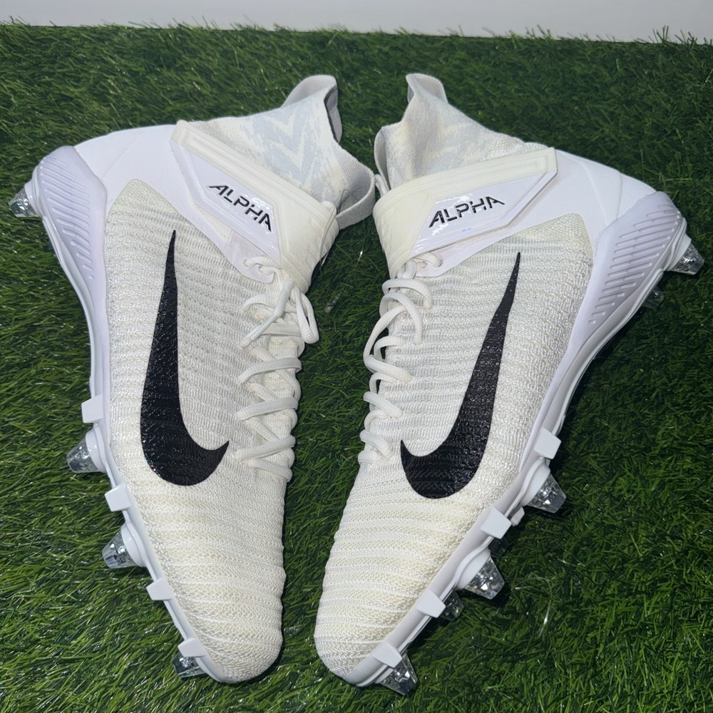 Nike Alpha Menace Elite 2 Flyknit White Football Cleats Men Size 14 CI1530-100
