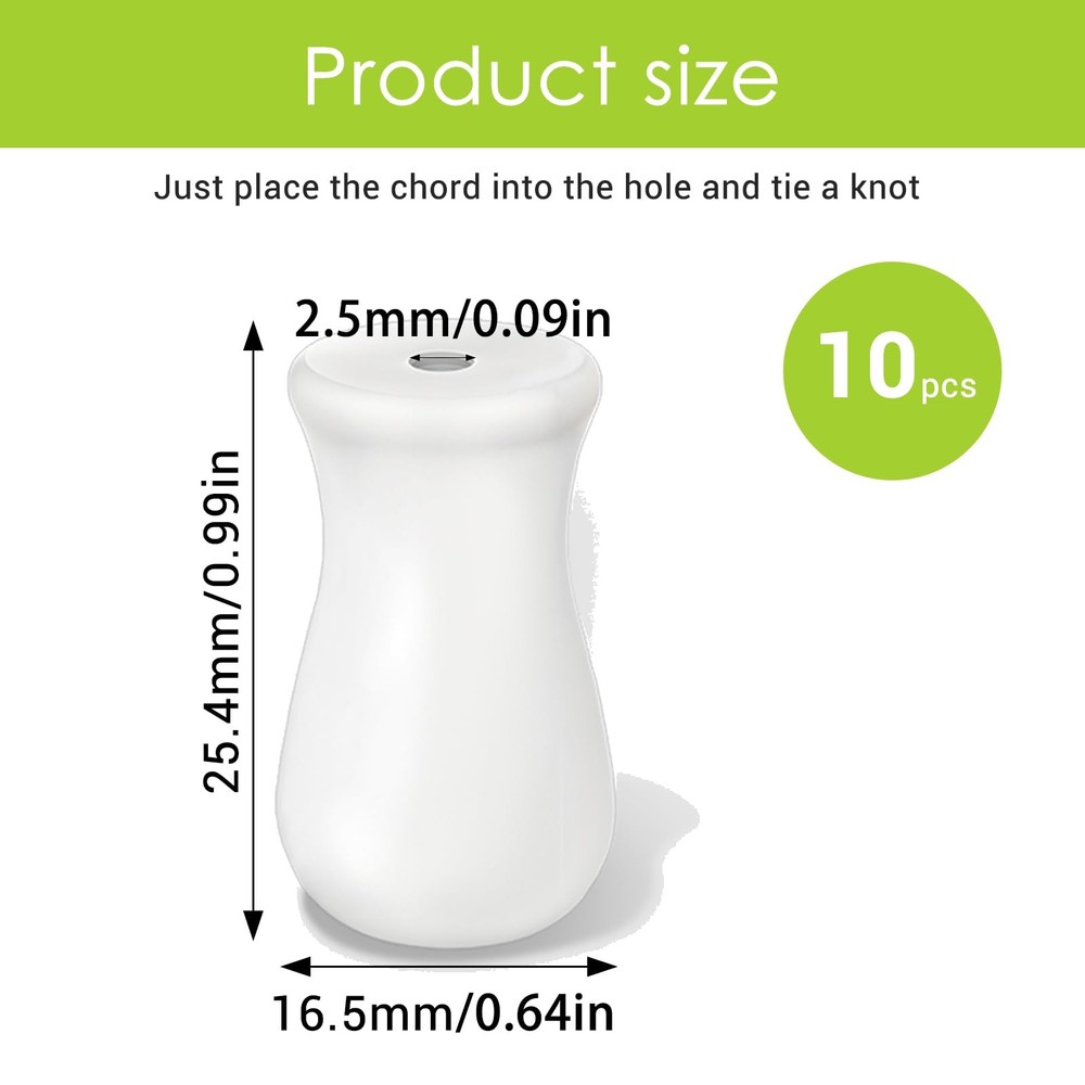 InnoHHustle 10 Pcs White Plastic Cord Tassel Blind Pull Knobs Wood...