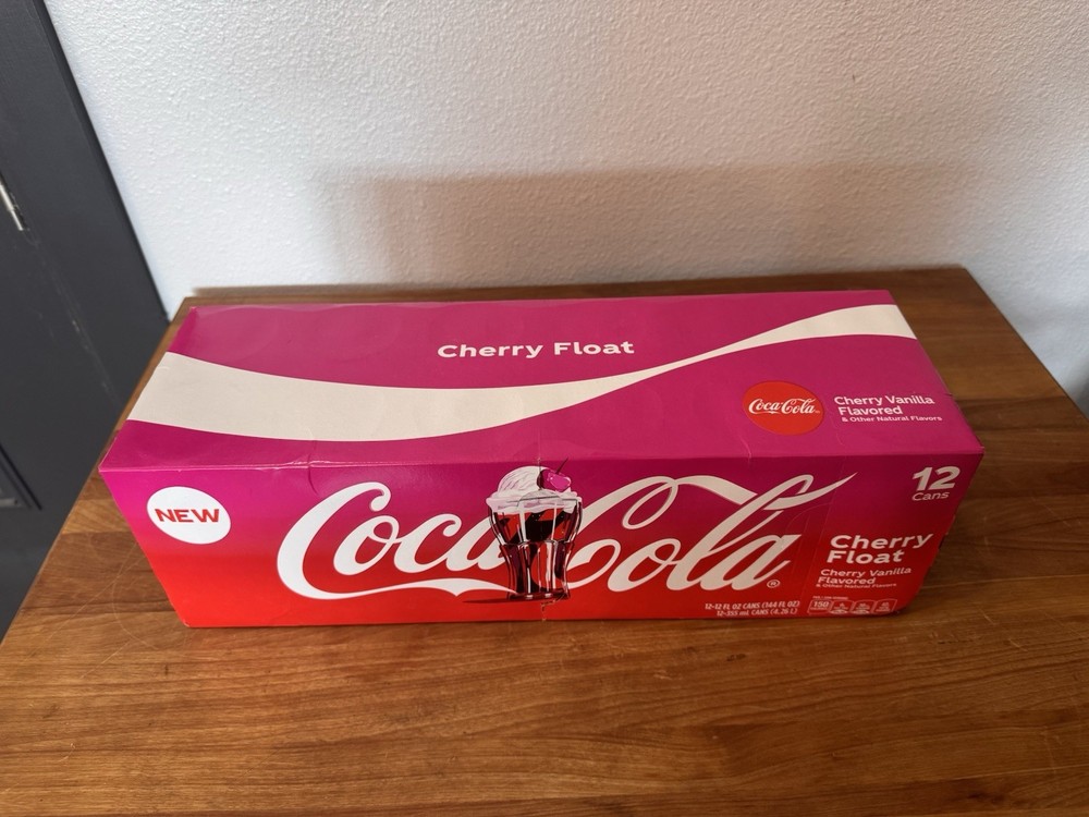 Coca-Cola CHERRY FLOAT 12 Pack  12oz Cans USA fridgepack Regular. New