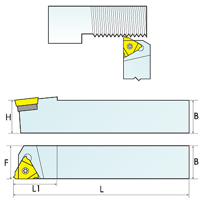 SER0625K16 EXTERNAL INDEXABLE THREADING TOOL HOLDER (2301-0625)