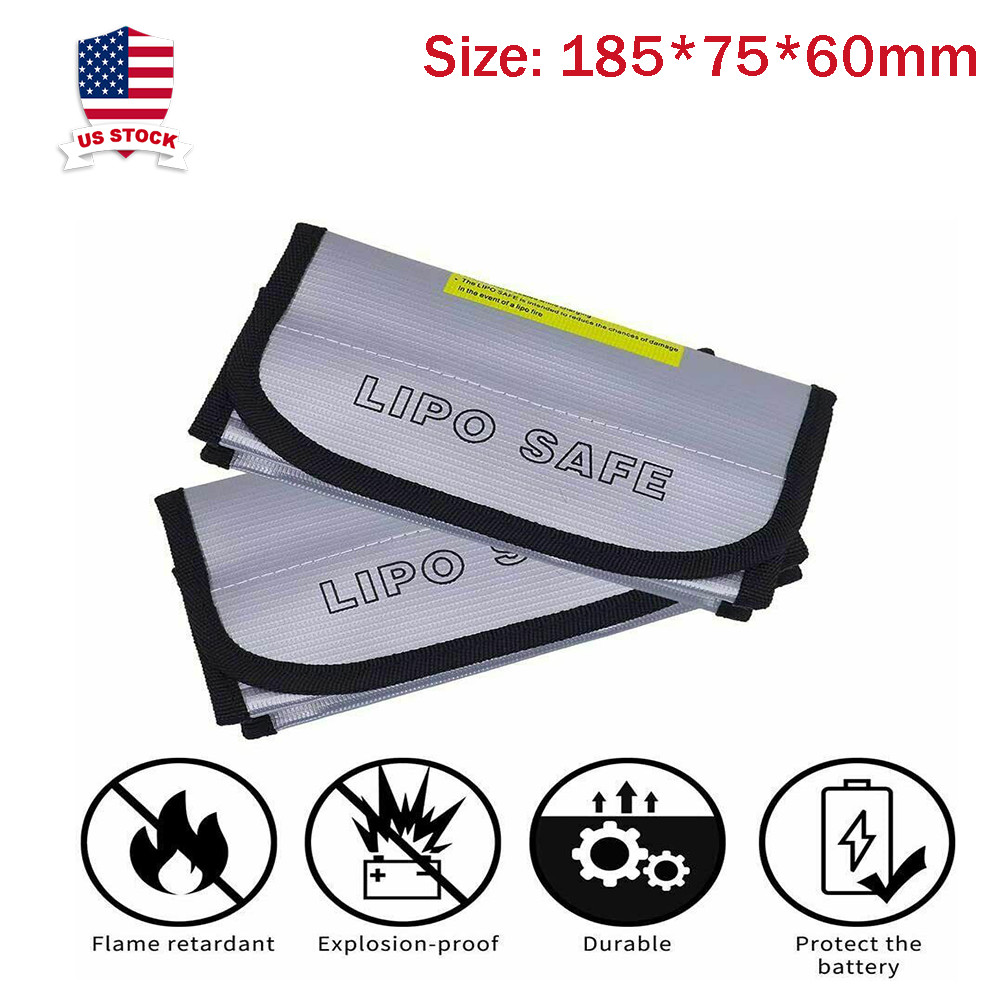 2X Lipo Battery Safe Bag Guard Fireproof Explosionproof Sack For Charge &Storage