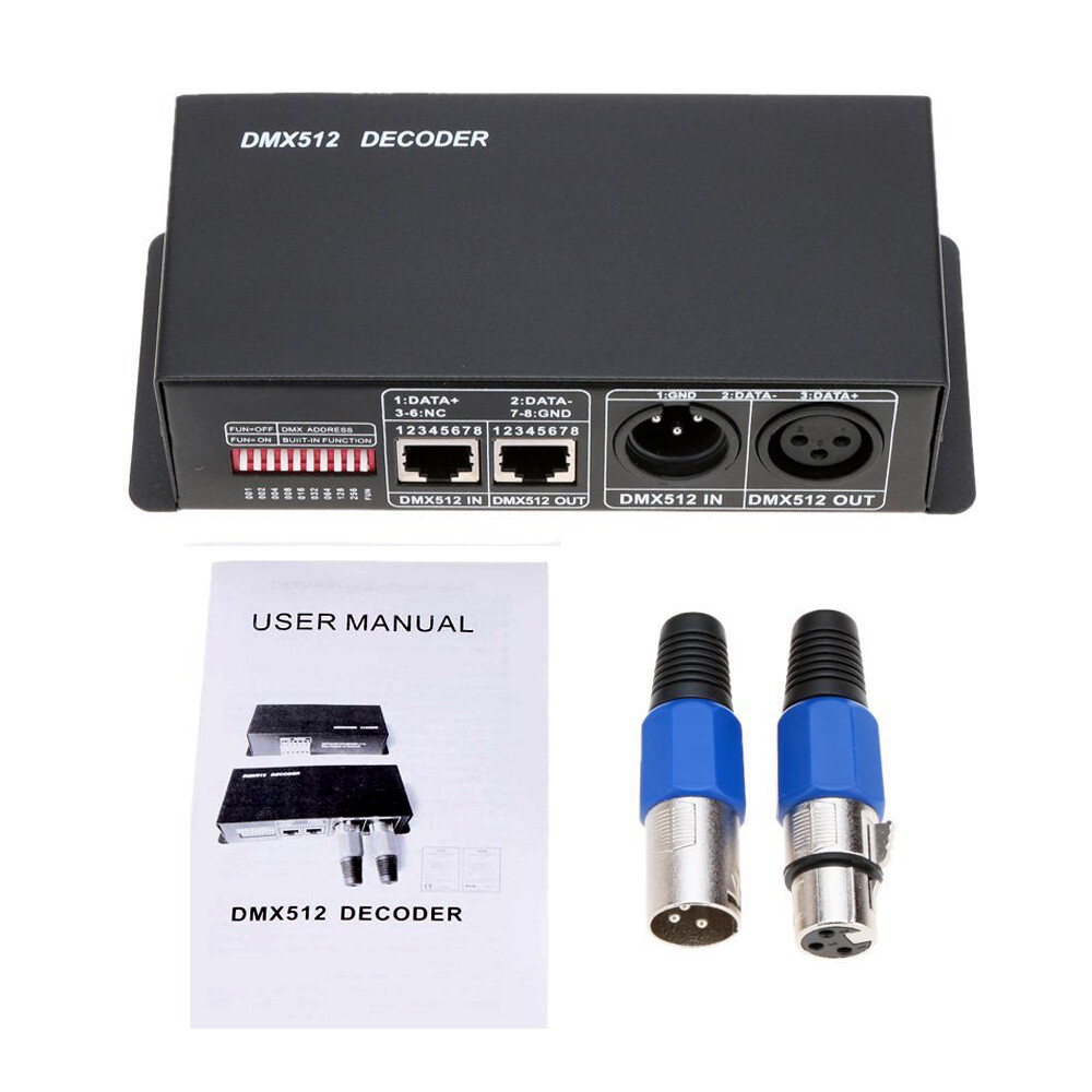 4CH DMX 512 Decoder Led Digital Controller  RGBW 4 Channel Dimmer DC 12V-24V