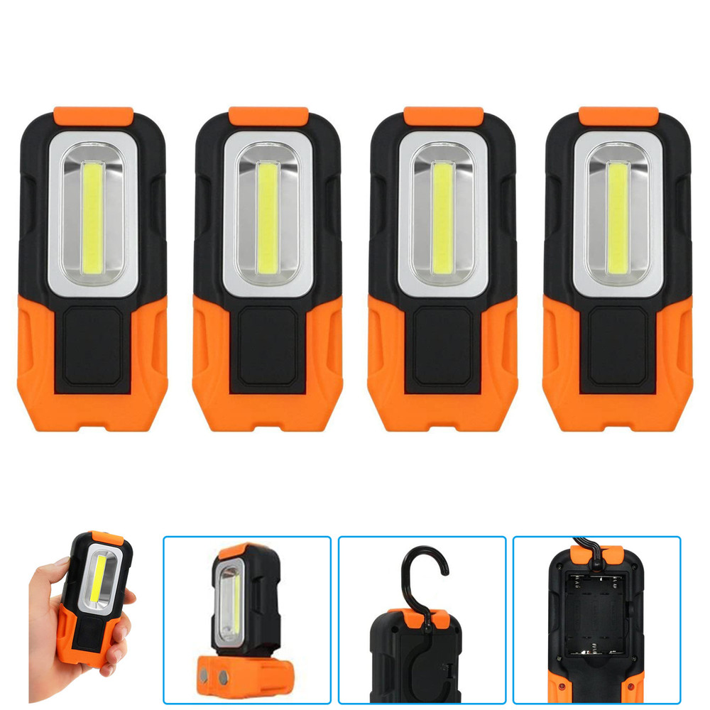 4-Pack Portable LED Work Light, Hanging Hook & Magnetic Flashlight