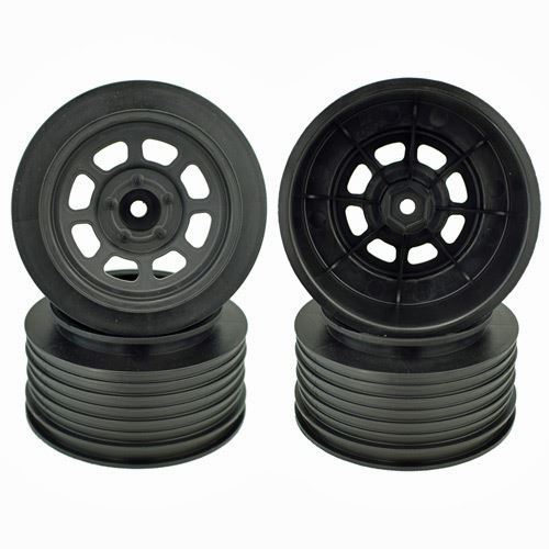 DE Racing Black Speedway Rear Short Course Wheels, Slash (4pcs)