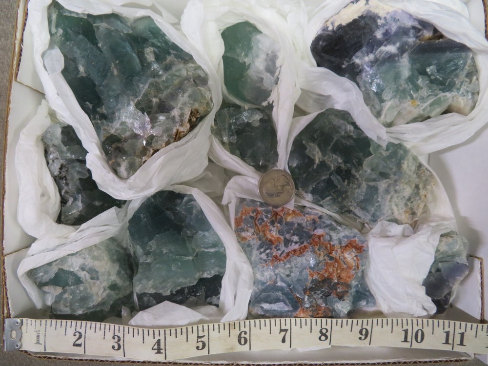 10 Pc Fluorescent Fluorite Specimen Flat Rodeo Durango Mexico