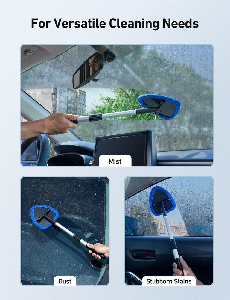 Windshield Cleaner Tool, Car Interior Window Detailing Cleaning Kit with Extenda