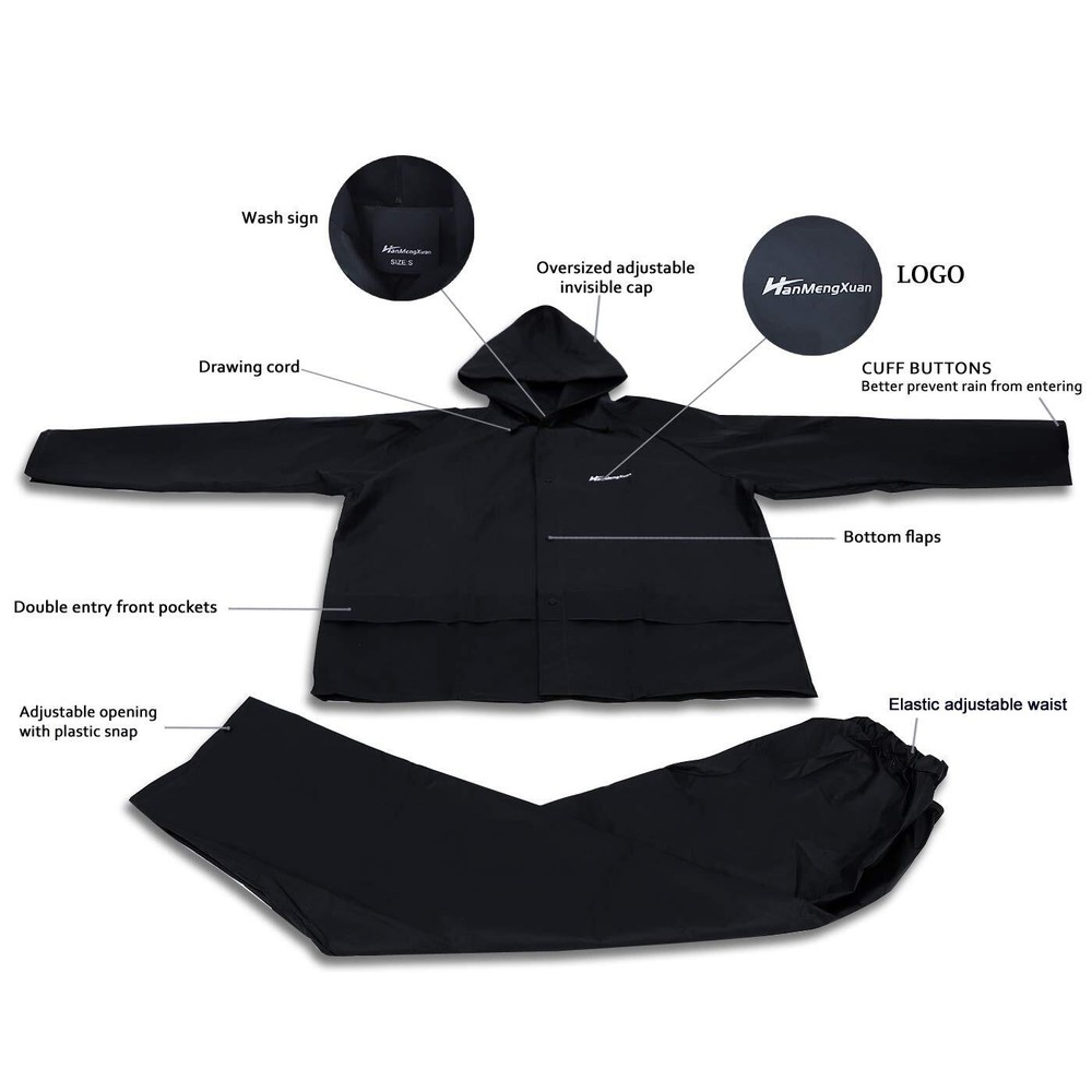 Rain Suit for Work Ultra-Lite Waterproof Protective Rain Coats Rain Gear Work...