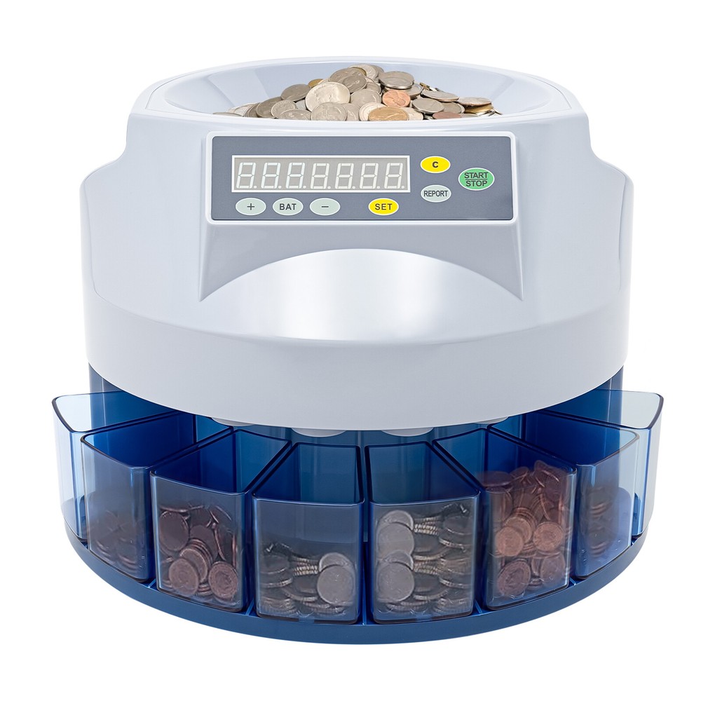 Digital Electronic Automatic Coin Sorter Machine Counter Counting Change Money