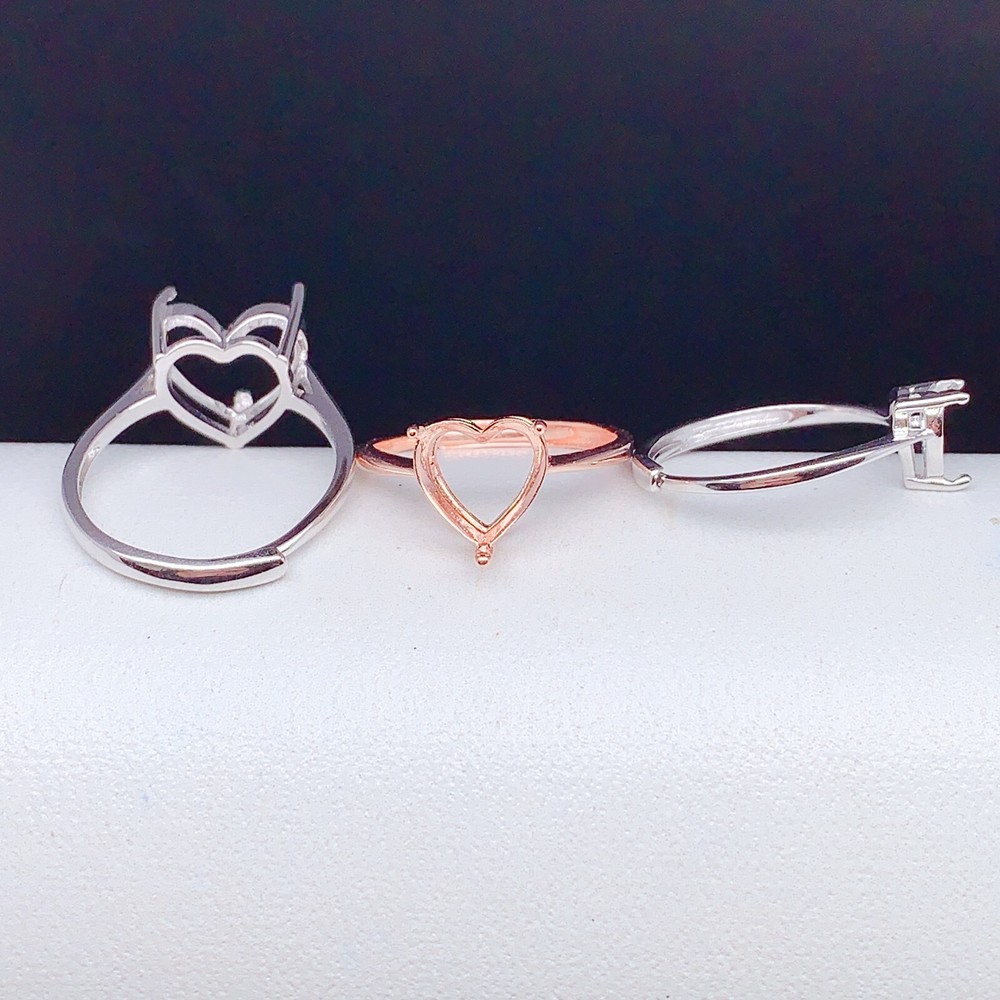 Silver925 Empty setting, empty setting silver ring DIY, Findings R1702