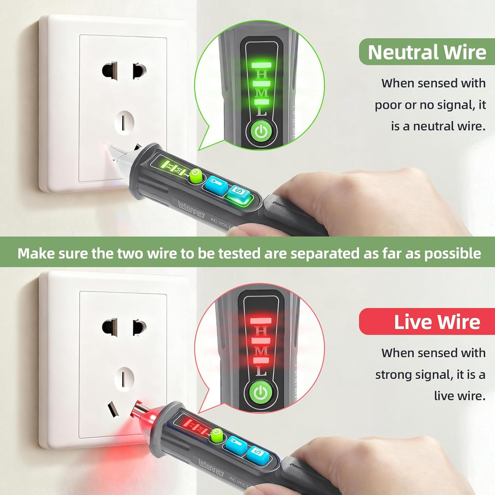Non-Contact Voltage Tester Outlet Tester with LED Flashlight & Buzzer