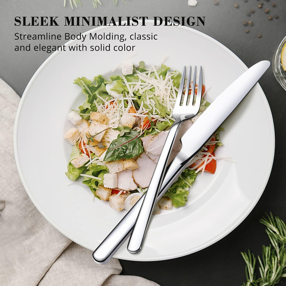 20-Piece Silverware Set for 4, Stainless Steel Flatware, Dishwasher Safe
