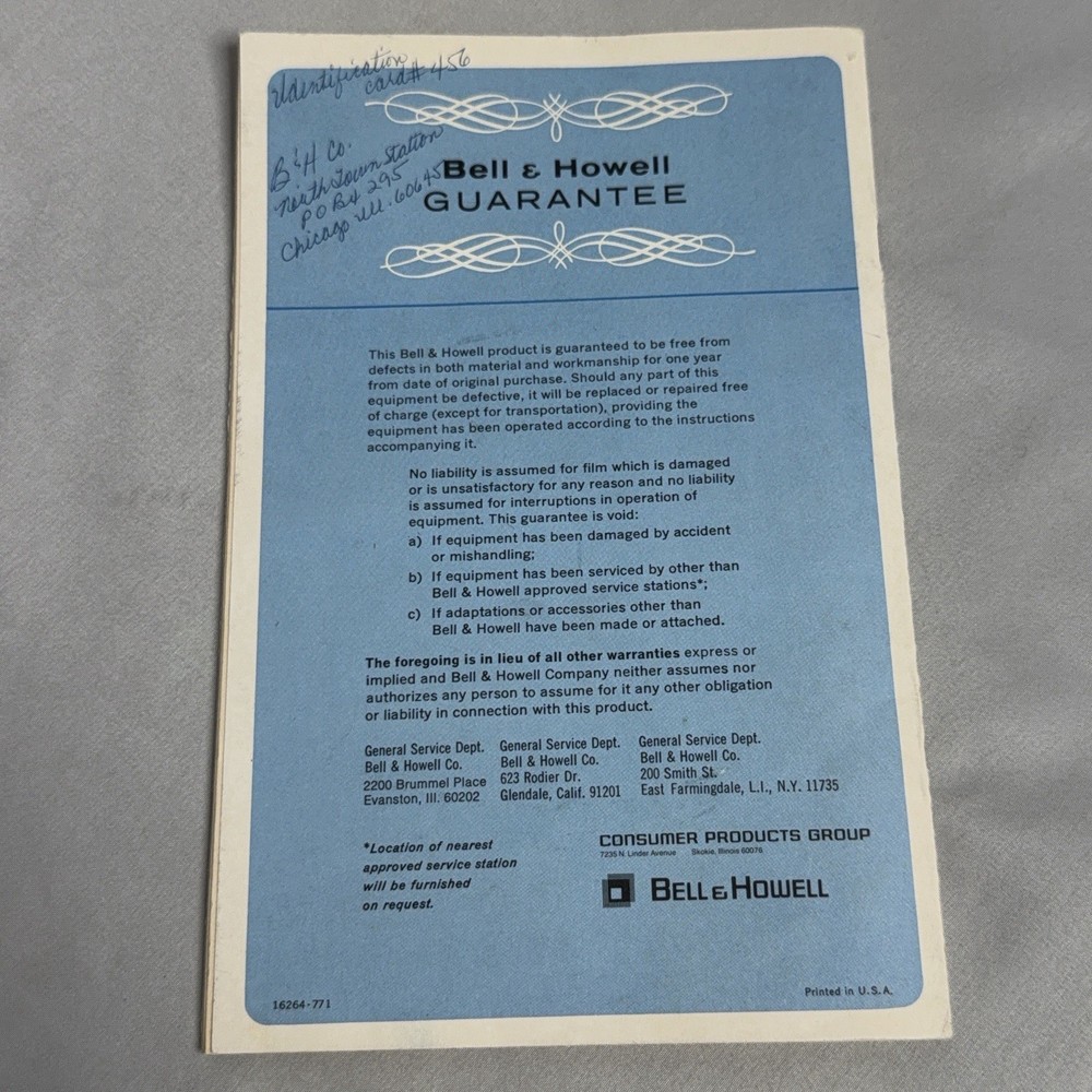 Bell & Howell Autoload Super 8 / Regular 8 Movie Projector Manual Model 456