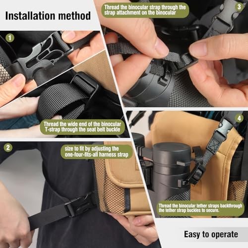 Universal Binocular Case, Binocular Harness for Hunting Case with Khaki