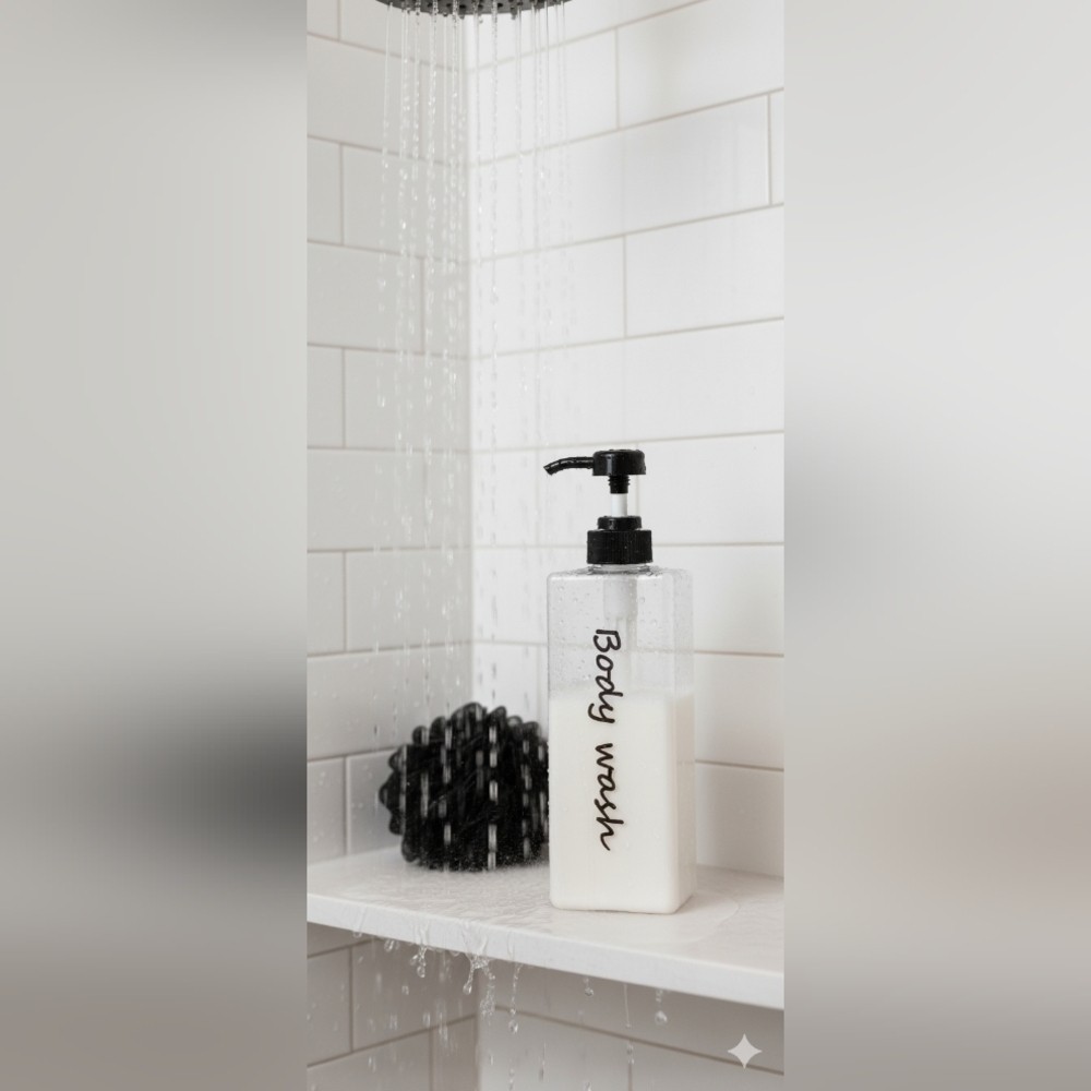 Refillable Body Wash Bottle (Clear 21oz) (New)