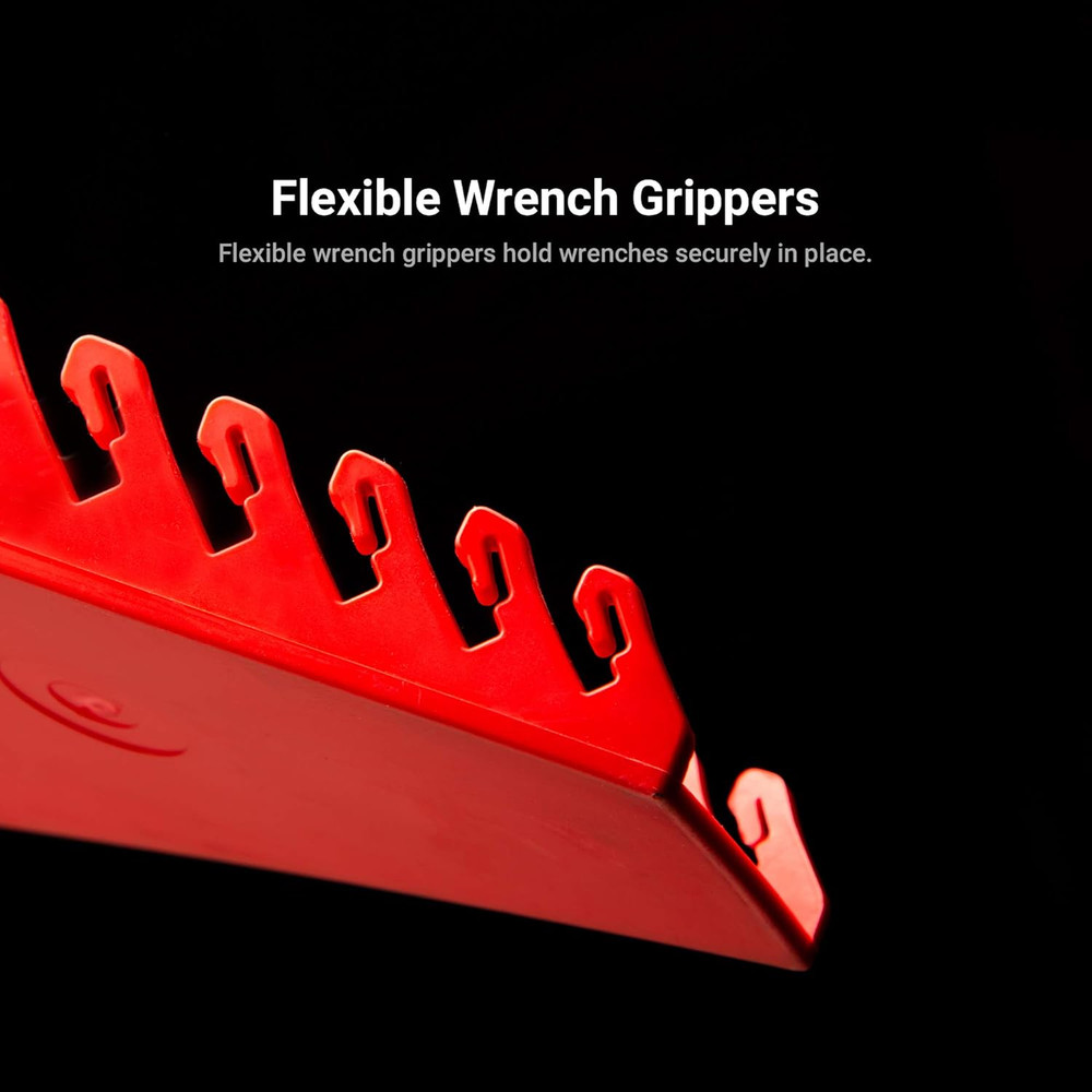 8-Slot Wrench Rack Organizer, Red