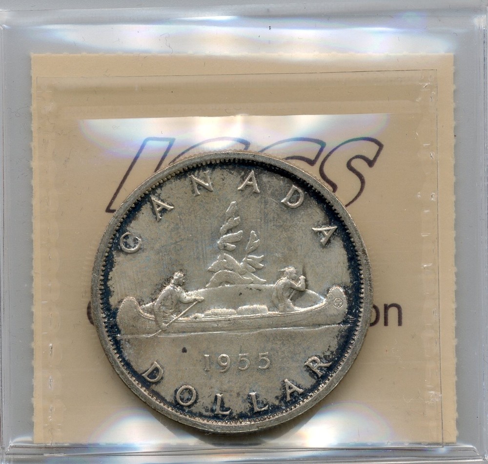 1955 Canada Silver Dollar - Choice Uncirculated, ICCS MS64