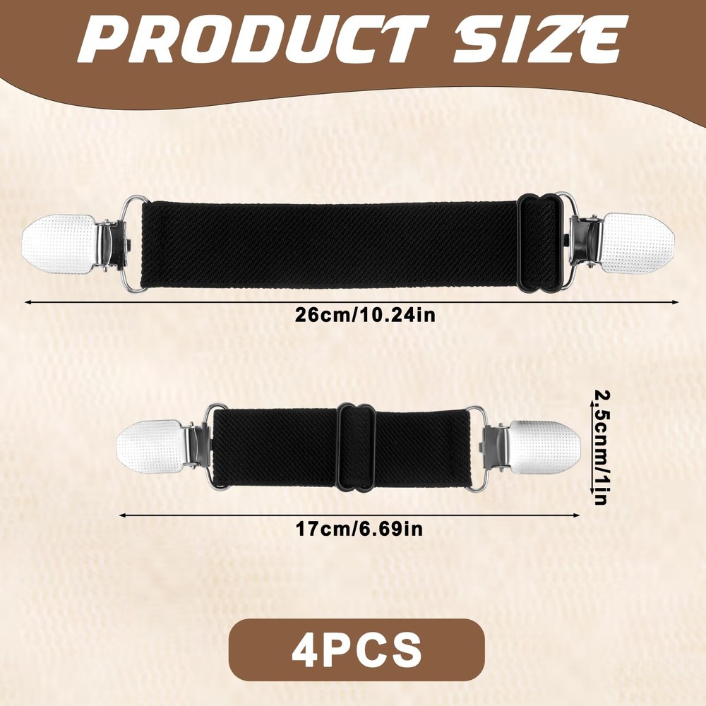 4PCS Adjustable Boot Straps Cowboy Elastic Clips