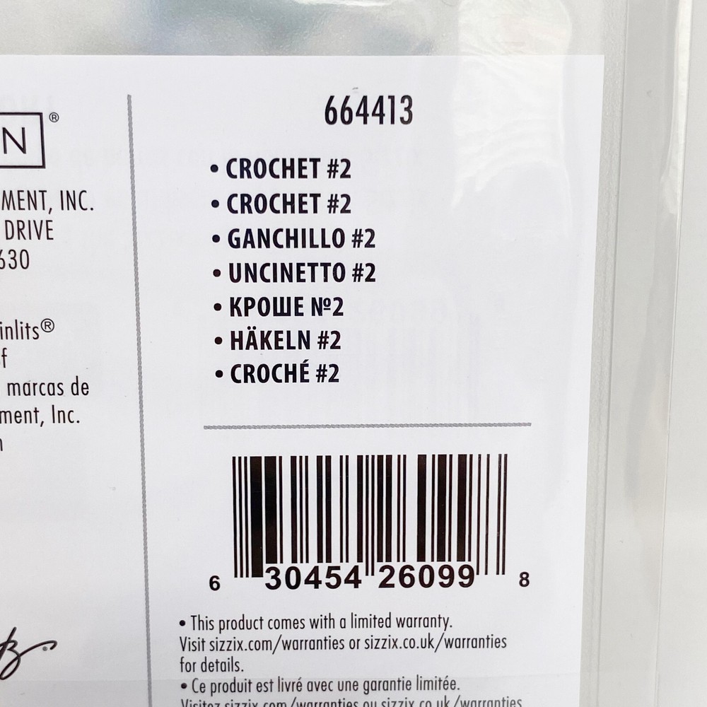 Sizzix Thinlits Tim Holtz Crochet 2 Winter Pattern Cutting Dies 664413 NEW