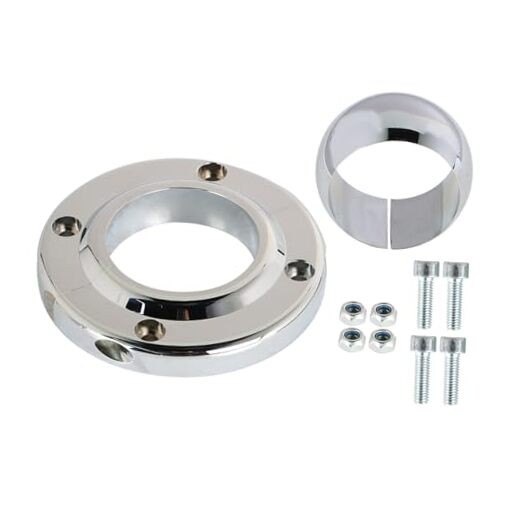 Chrome Steering Column Floor Mount Replacement for 2 Inch Columns Swivel SBC