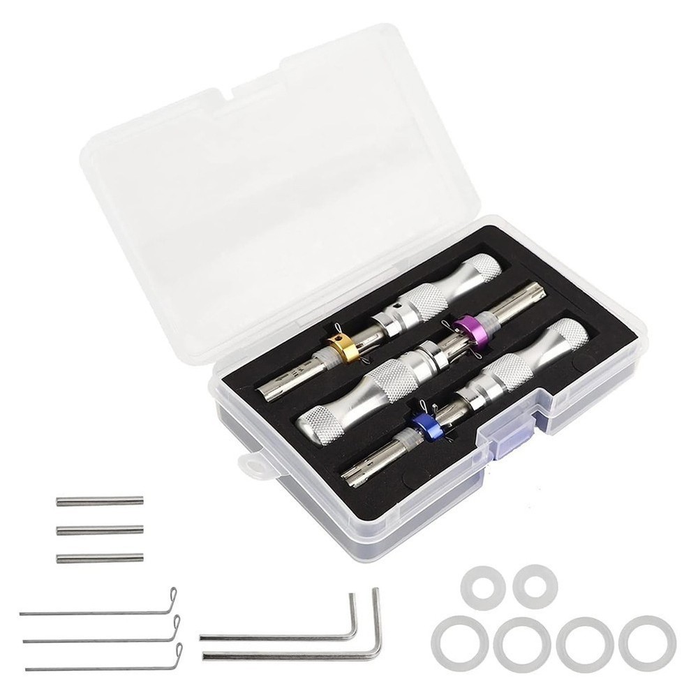 3Pcs 7 Pin Advanced Tubular Lock Tool Set For Padlock Hook Tool Seal Pick Puller