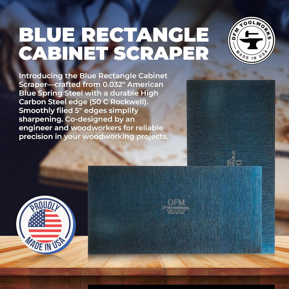 Rectangle Card Scraper - Precision Cabinet Multi-Use Scraper for Woodworking, Wo