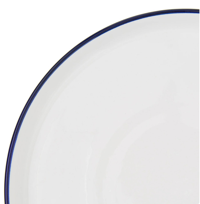 4-Pack Blue Rim Stoneware Dinner Plates – Kitchen & Dining Tableware