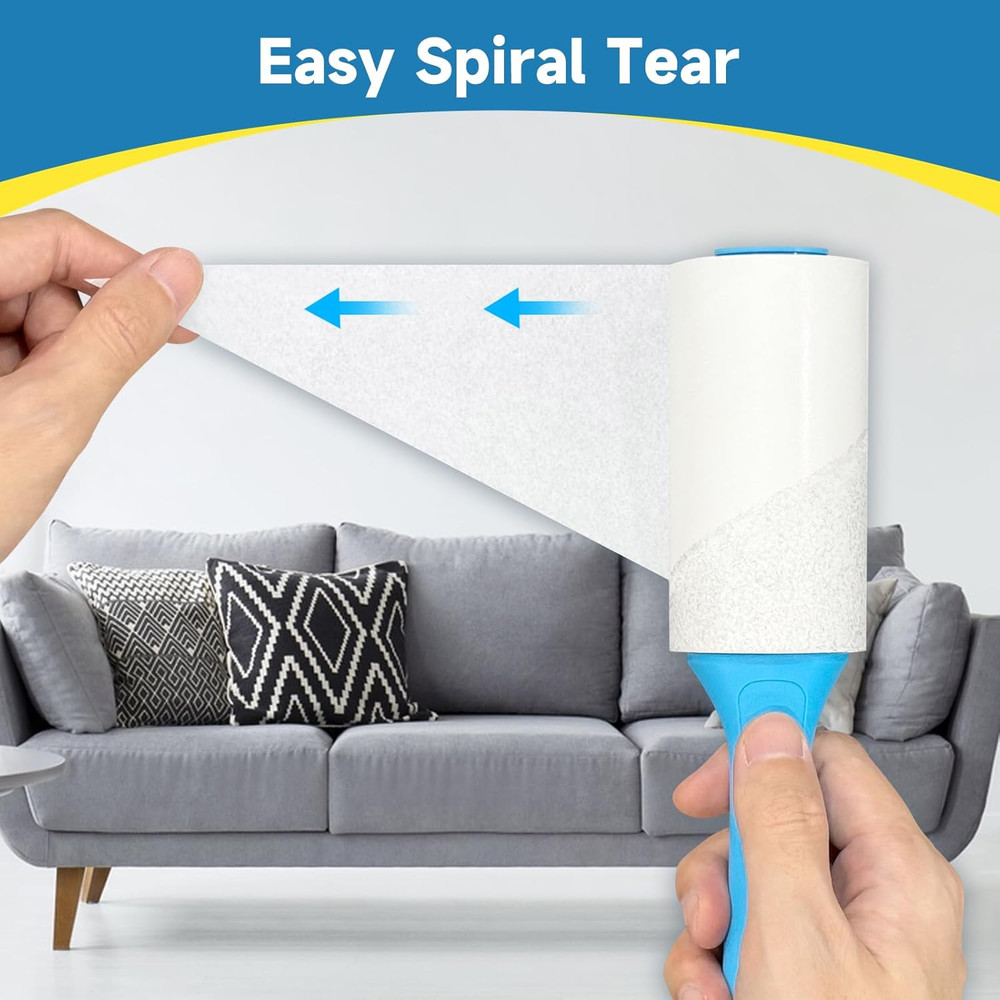 600 Sheets Extra Sticky Lint Rollers for Pets, Easy Tear with Ergonomic Handle