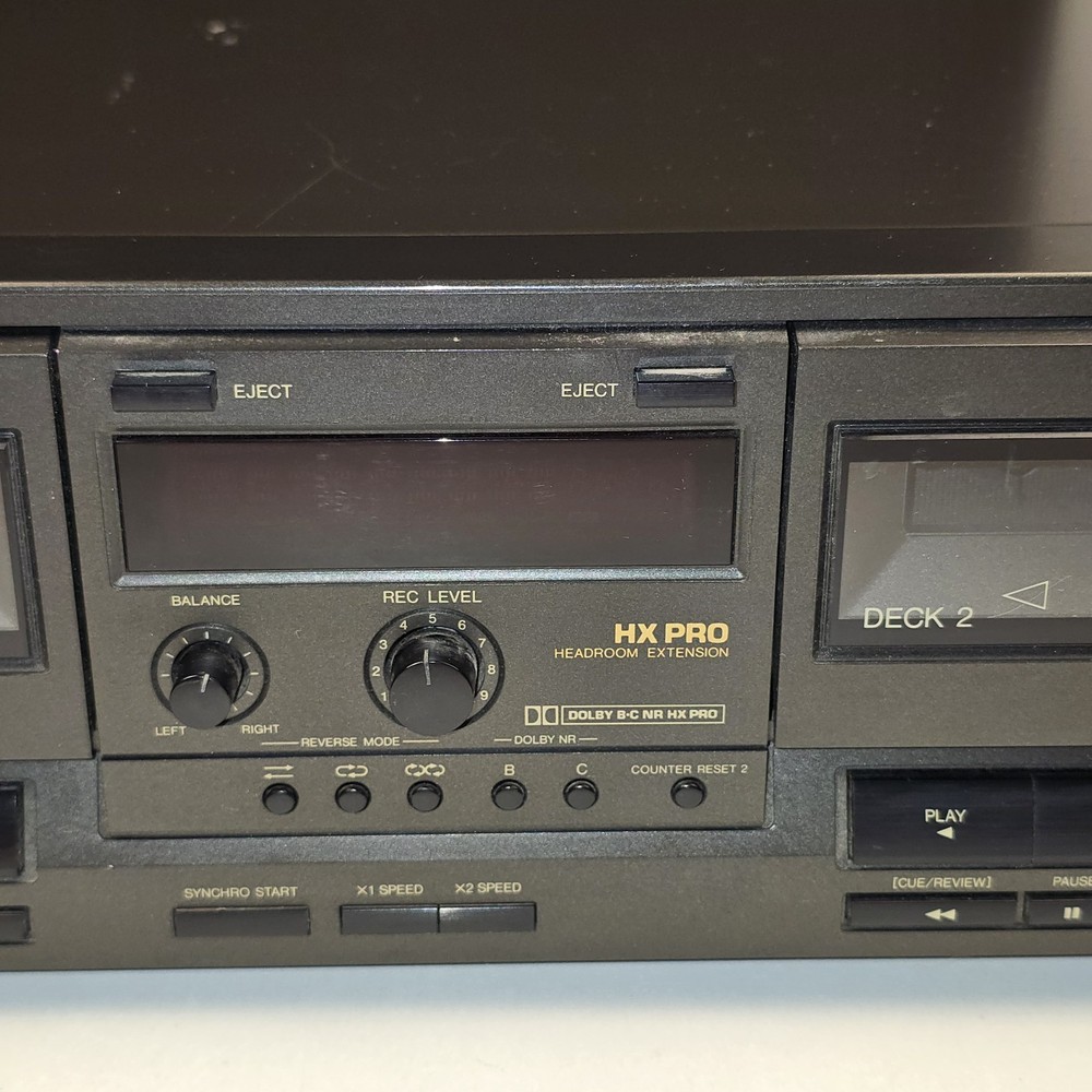 TECHNICS RS-TR232 HX PRO Stereo Double Cassette Deck Player TESTED READ