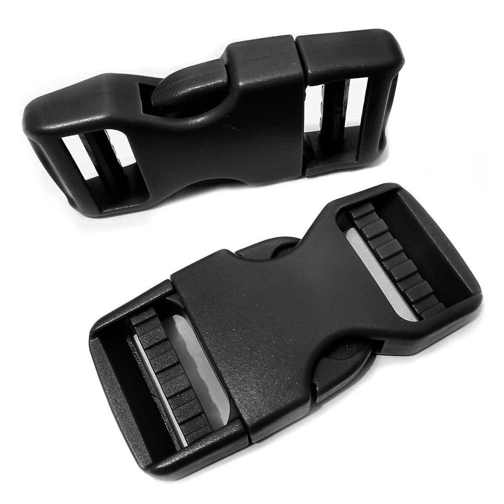 Buckle 1" Wide Inside, Quick for 1 inch Strap, Black 1 Inch 2 Pack