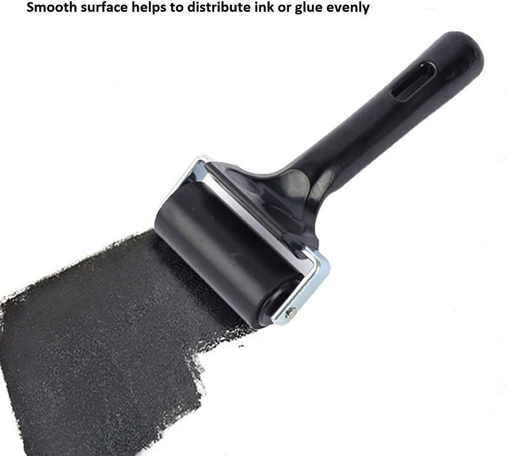 3 Pack Printmaking Brayers - Hard Rubber Rollers (2.4’’, 4’’, 7.9’’)