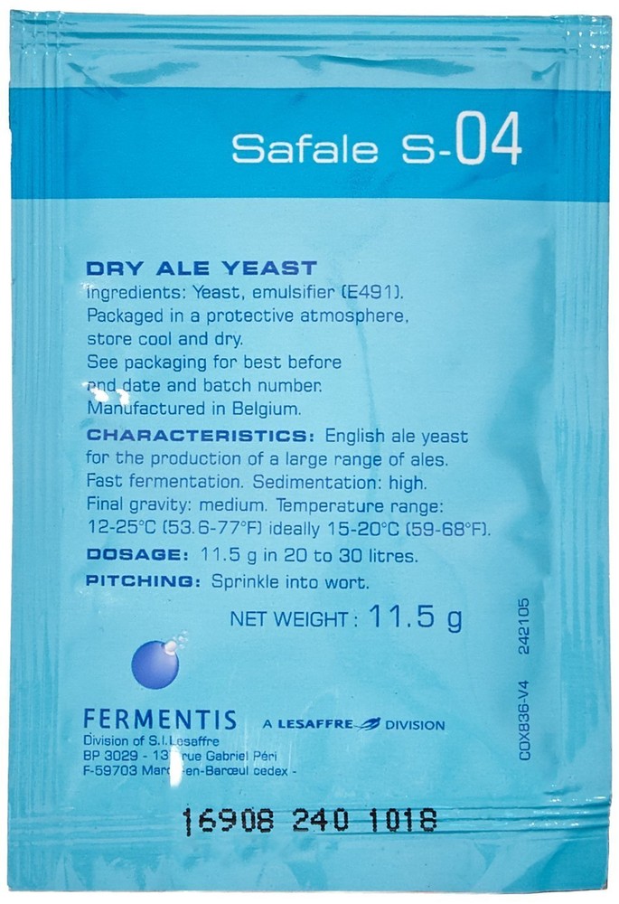 Safale S-04 Dry Yeast - 11.5g